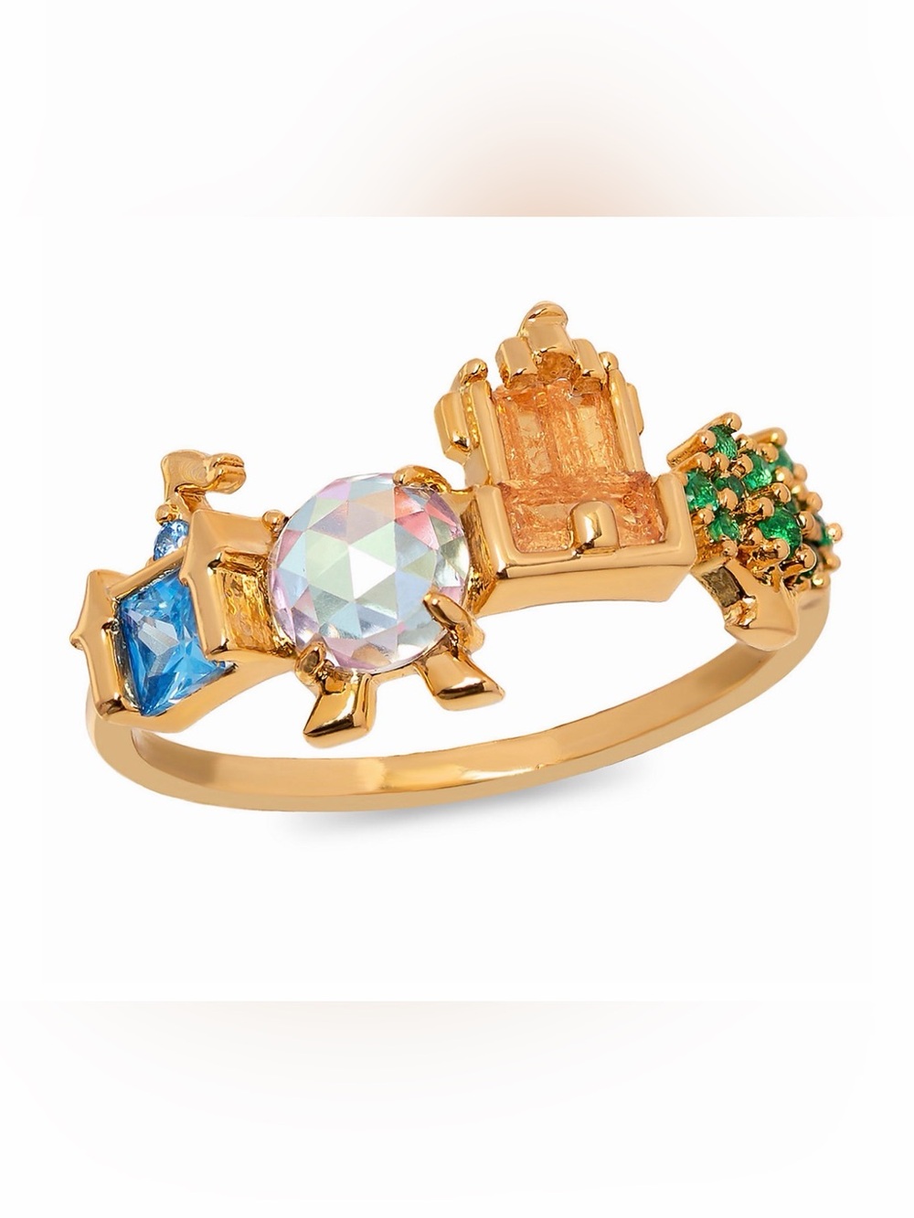 Girls Crew Gold-Tone Ring with Pink and Multicolor Accents